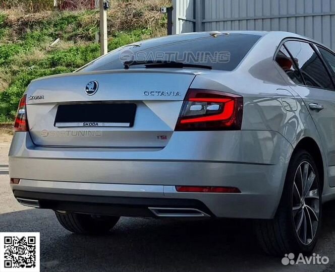 Накладки заднего бампера Октавия Skoda Octavia A7