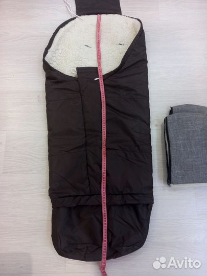 Зимний конверт в коляску на овчине и муфта