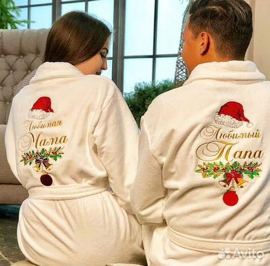 Махровый халат с вышивкой на заказ