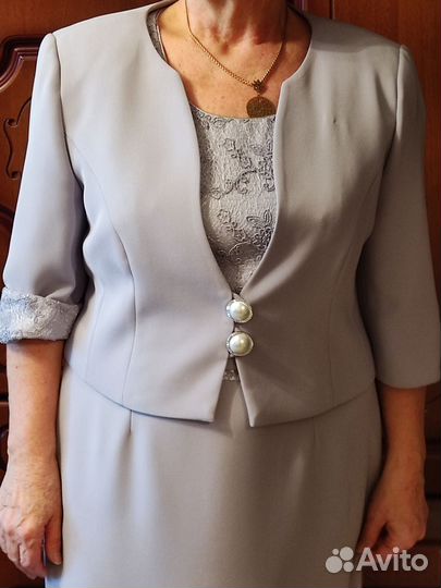 Нарядный костюм платье+ жакет (Польша) разм. 50