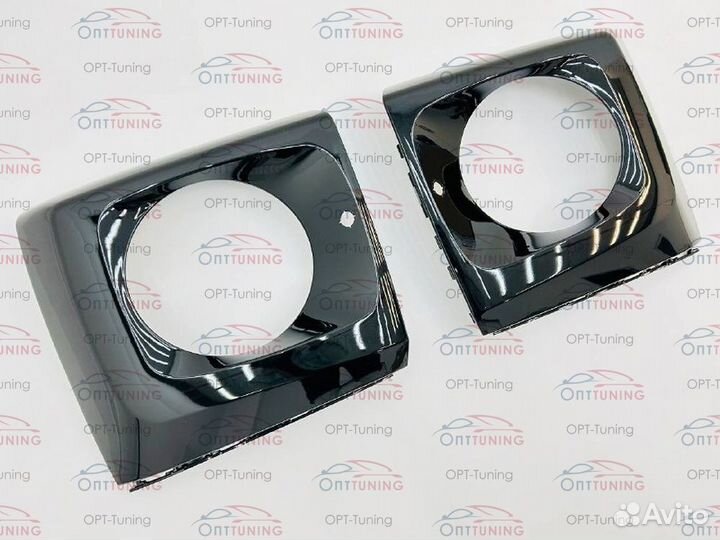 Очки на фары Mercedes G-сlass G63 AMG w464 черные