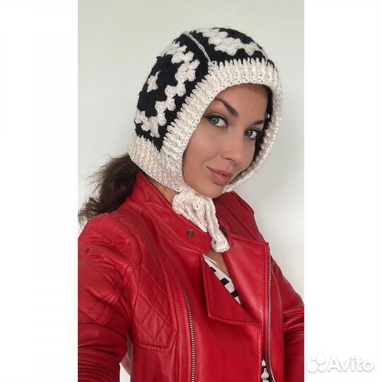 Новый вязаный чепчик шапка балаклава кроше