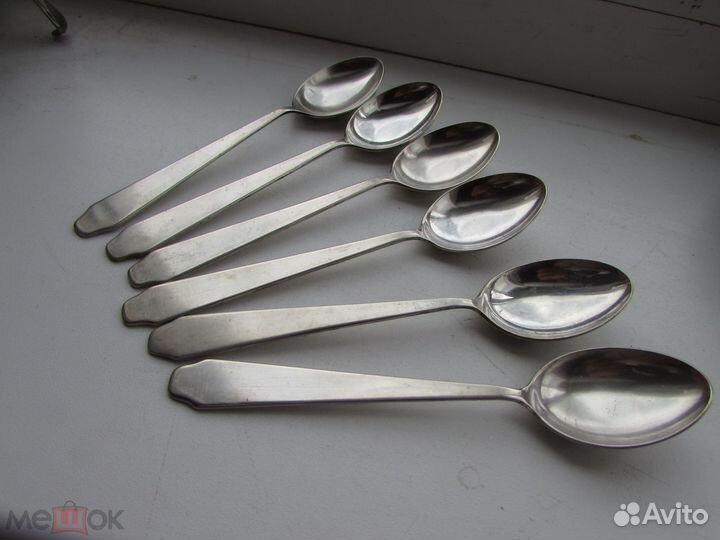 Серебряный набор ложек. Серебро 875 пробы звезда