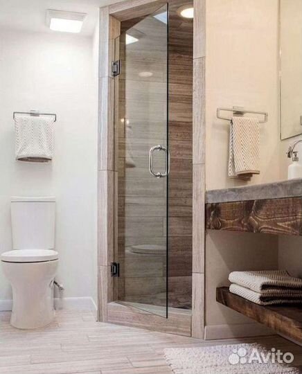 Душевые кабины, и перегородки, из коленого стекла