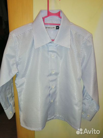Рубашка детская праздничная б/у, р. 98 и р. 122