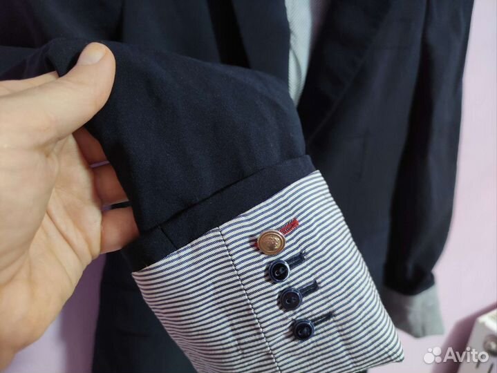 Пиджак zara xs синий