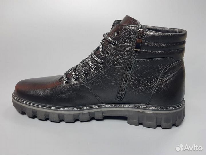 Ботинки мужские зимние кожаные с натуральным мехом