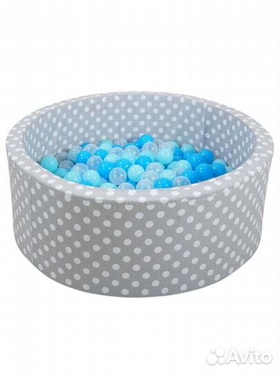 Сухие бассейны Bällebad Soft White Dots Grau#3535