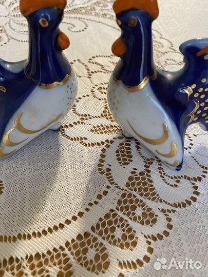 Солонка и перечница декоративные петушки СССР