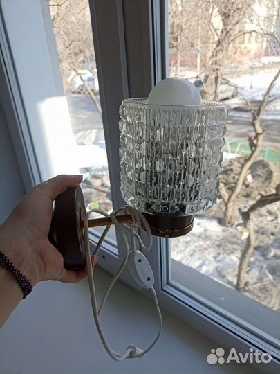 Бра настенное СССР, хрусталь