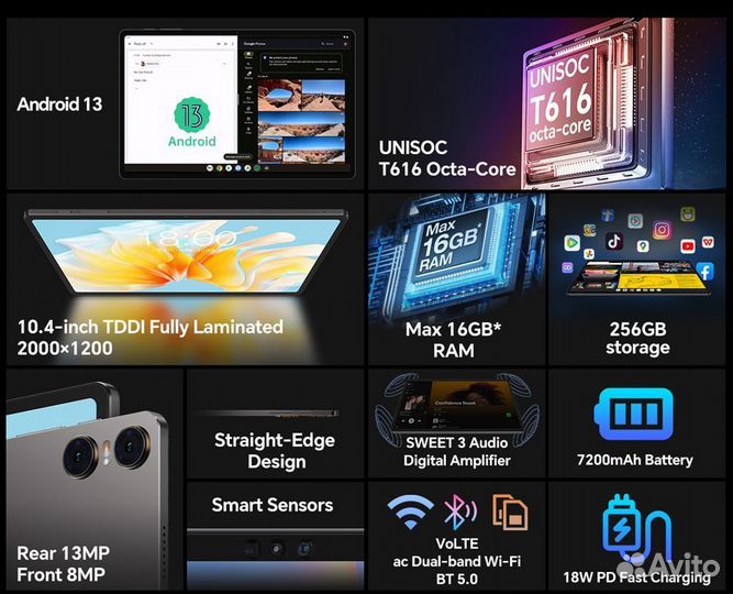 Планшет Teclast T40 Air 8/256Gb 4G 10.4