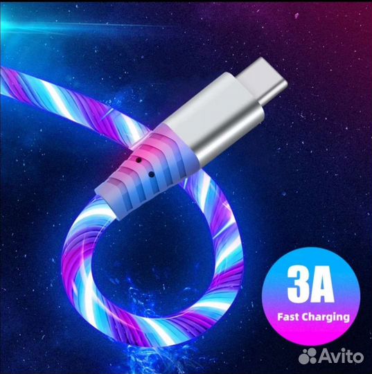 Светящийся светодиодный кабель Micro USB