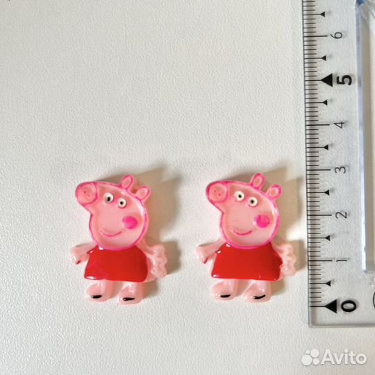 Кабошон Свинка Пеппа. Серединка для бантиков 8 шт
