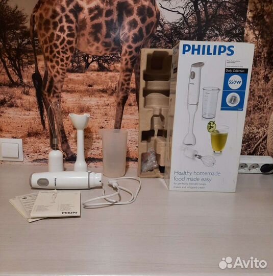 Рабочий 550 W Philips HR 1601 блендер погружной