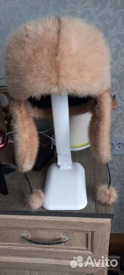 Шапка ушанка норковая женская размер 56-57