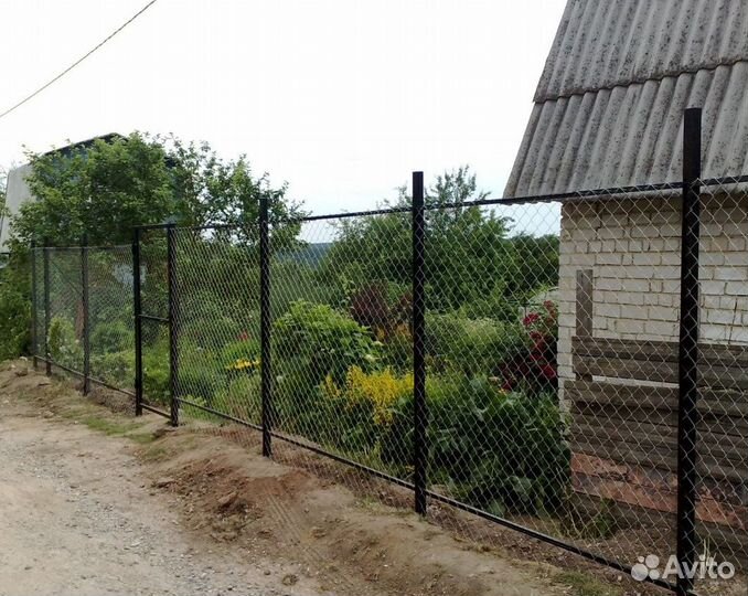 Забор из сетки рабица