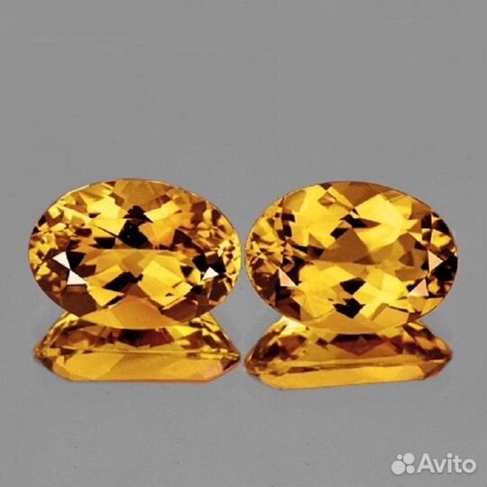 Цитрин натуральный 11,33Ct к-кт 14х10мм VVS Овал