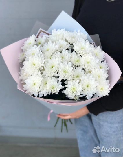 Хризантемы куст обьемный букет