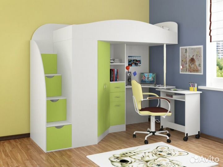 Кровать-чердак Теремок Гранд