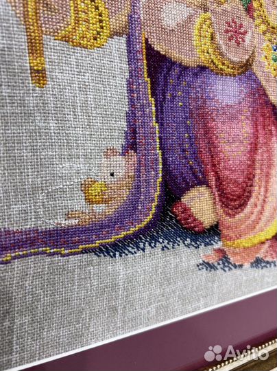 Картина вышивка на алтарь божества Ганеша