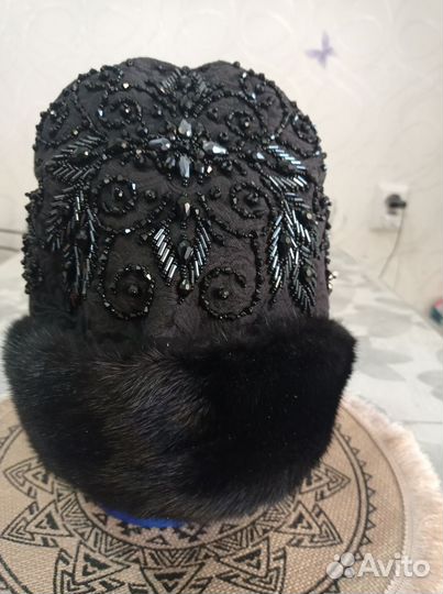 Шапкая женская по драпу рассшитая,отделка норка
