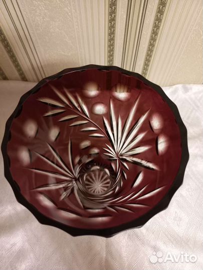 Ваза для цветов цветной хрусталь