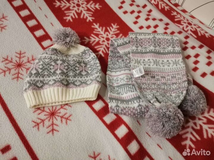 Комплект шапка с шарфом детская
