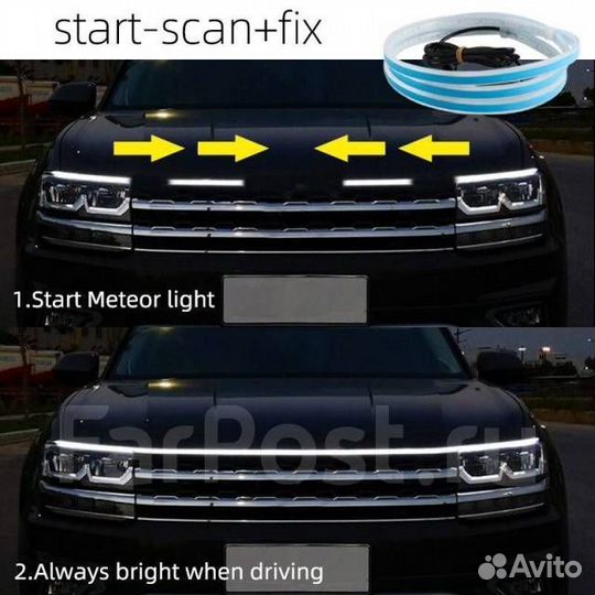 Светодиодная подсветка капота автомобиля,DRL,LED л