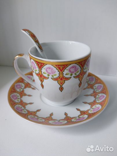 Чайная пара керамика, кофейная чашка с блюдцем