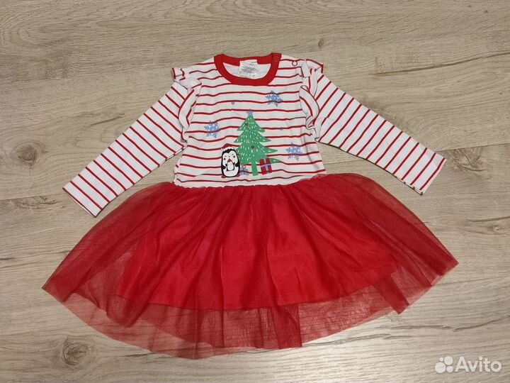 Платье боди новогоднее 68 74 новое