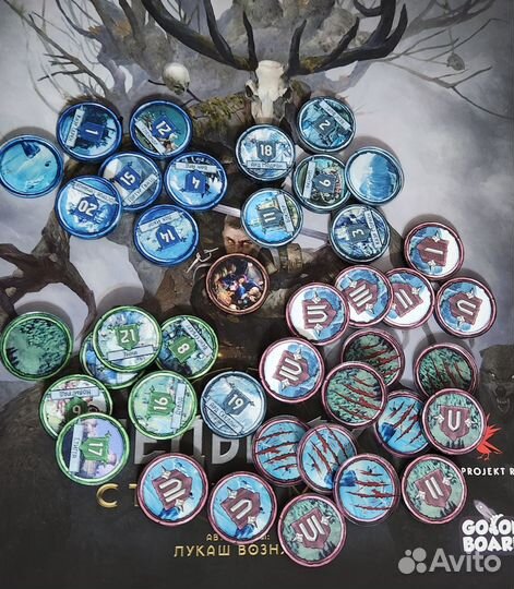 40 акриловых жетонов для игры Ведьмак:Старый мир