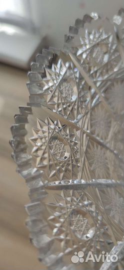 Ваза хрустальная Богемия снежинка СССР