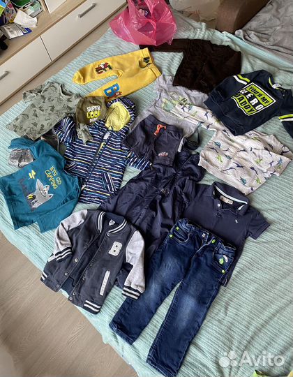 Большой пакет вещей на мальчика 92