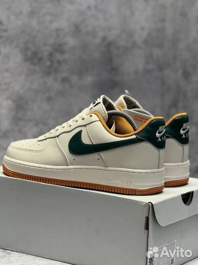 Кроссовки Nike Air Force 1 Light Brown Green (Арт.87715)