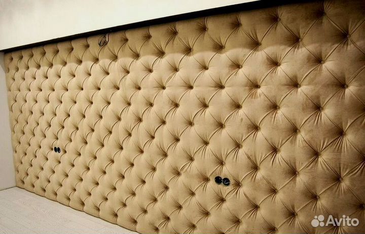 Мягкие стеновые панели из кожи, велюра