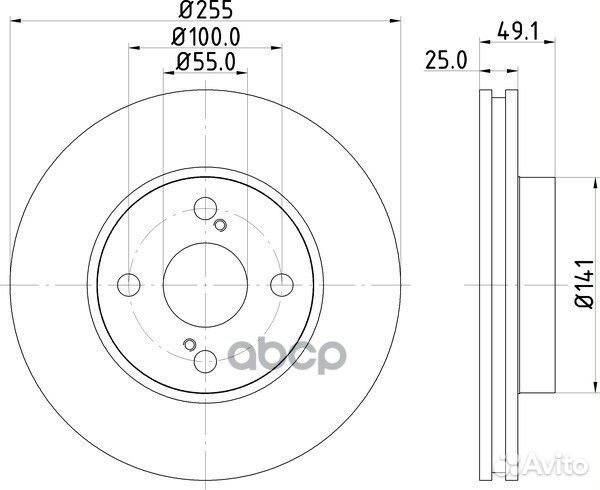 Диск тормозной перед toyota corolla Saloon