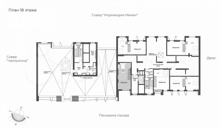 Квартира-студия, 49 м², 17/17 эт.