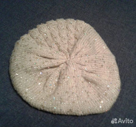 Женская шапка, шерсть+пайетки, р 56