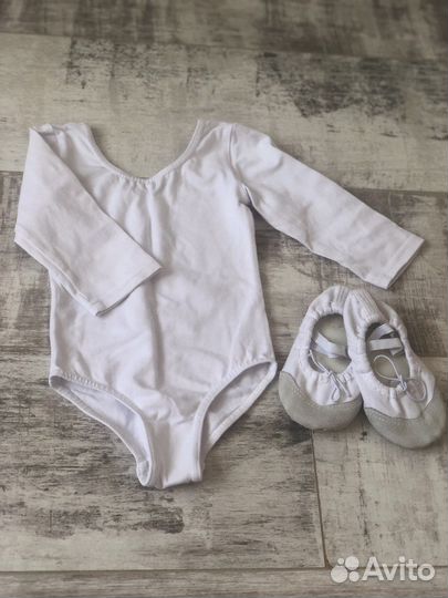Гимнастический купальник, балетки(2-3года)