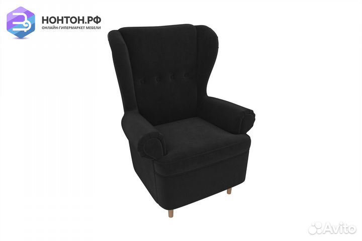 Кресло Торин велюр черный