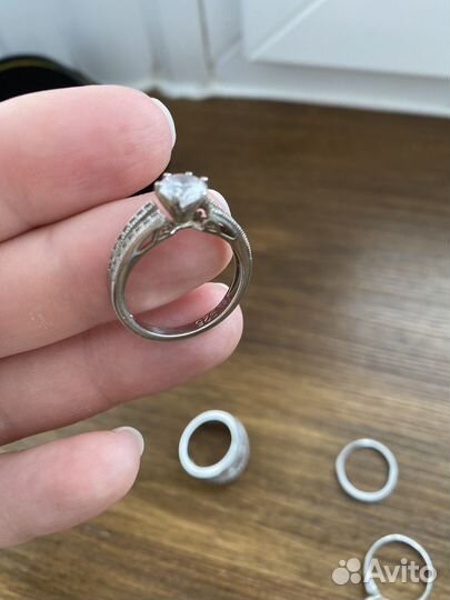 Серебряные кольца,серьги,браслет