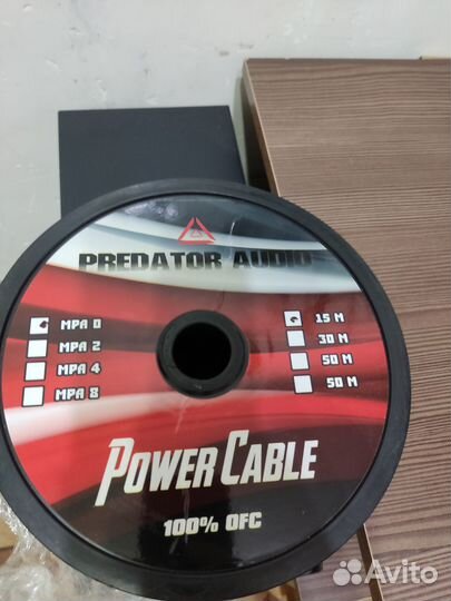 Бухта силового кабеля 0Ga Predator audio медь