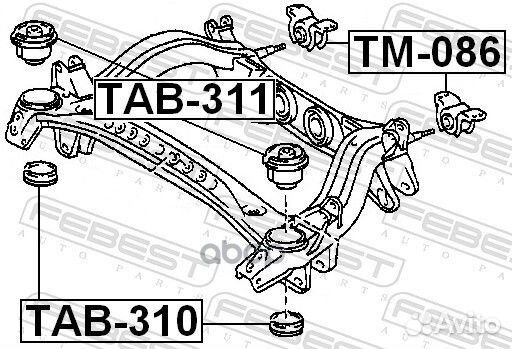 Подушка задней рамы TM-086 Febest