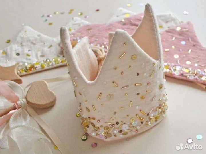 Набор текстильная корона и волшебная палочка