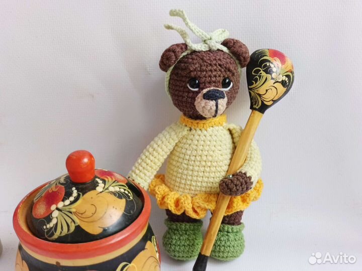 Вязанные игрушки ручная работа пчёлка, мишка