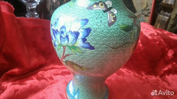 Ваза, Китай, перегородчатая эмаль, клуазоне, винта