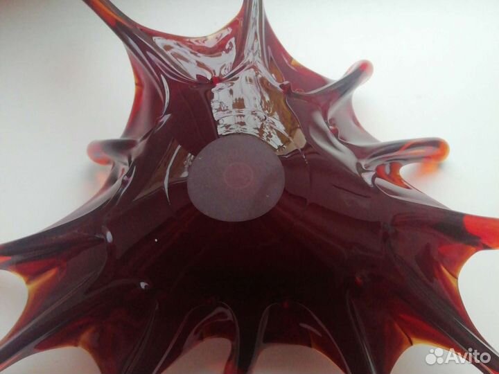 Пепельница СССР медуза, цветное стекло