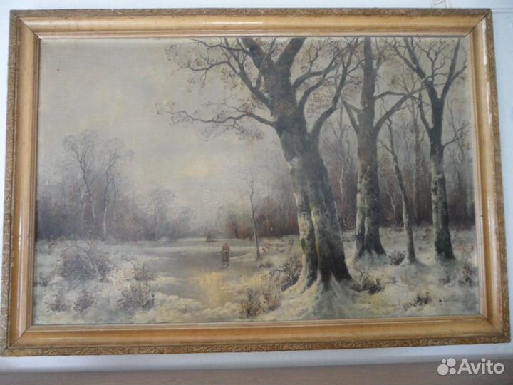 Старинная антикварная картина Х1Х век