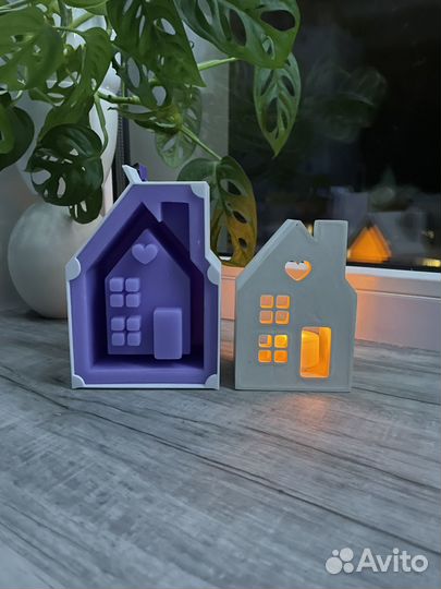 Молд подсвечник домик home love
