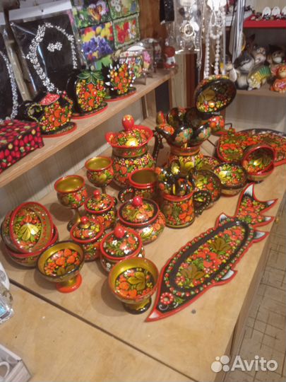 Посуда хохлома, деревянные ложки